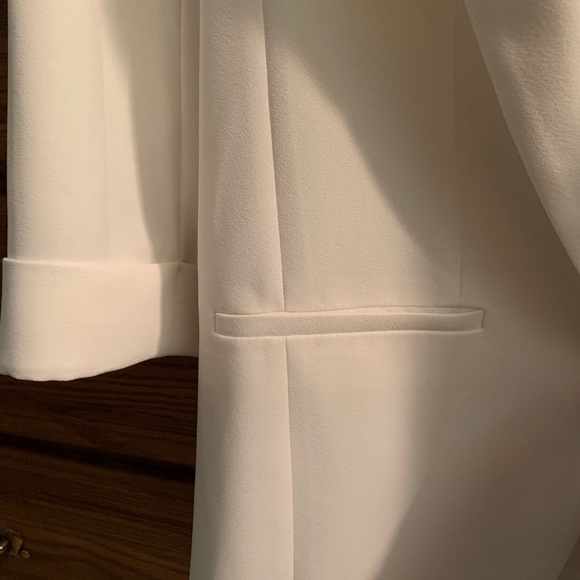 Express ivory Rolled Sleeve Boyfriend Blazer - Picture 3 of 5